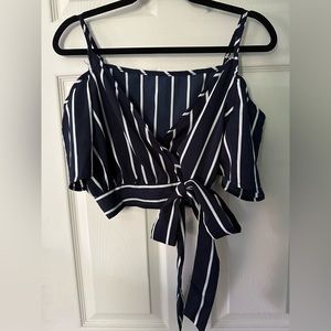 Striped navy tie shirt